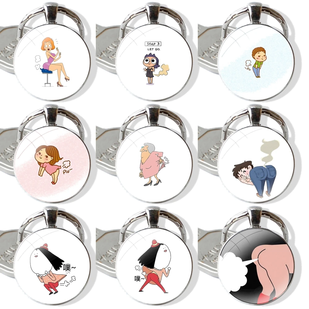 

Подвесные автомобильные брелки ручной работы, стеклянный кабошон, брелок, модная забавная сексуальная девушка, мультфильм, пупка, смешной м...