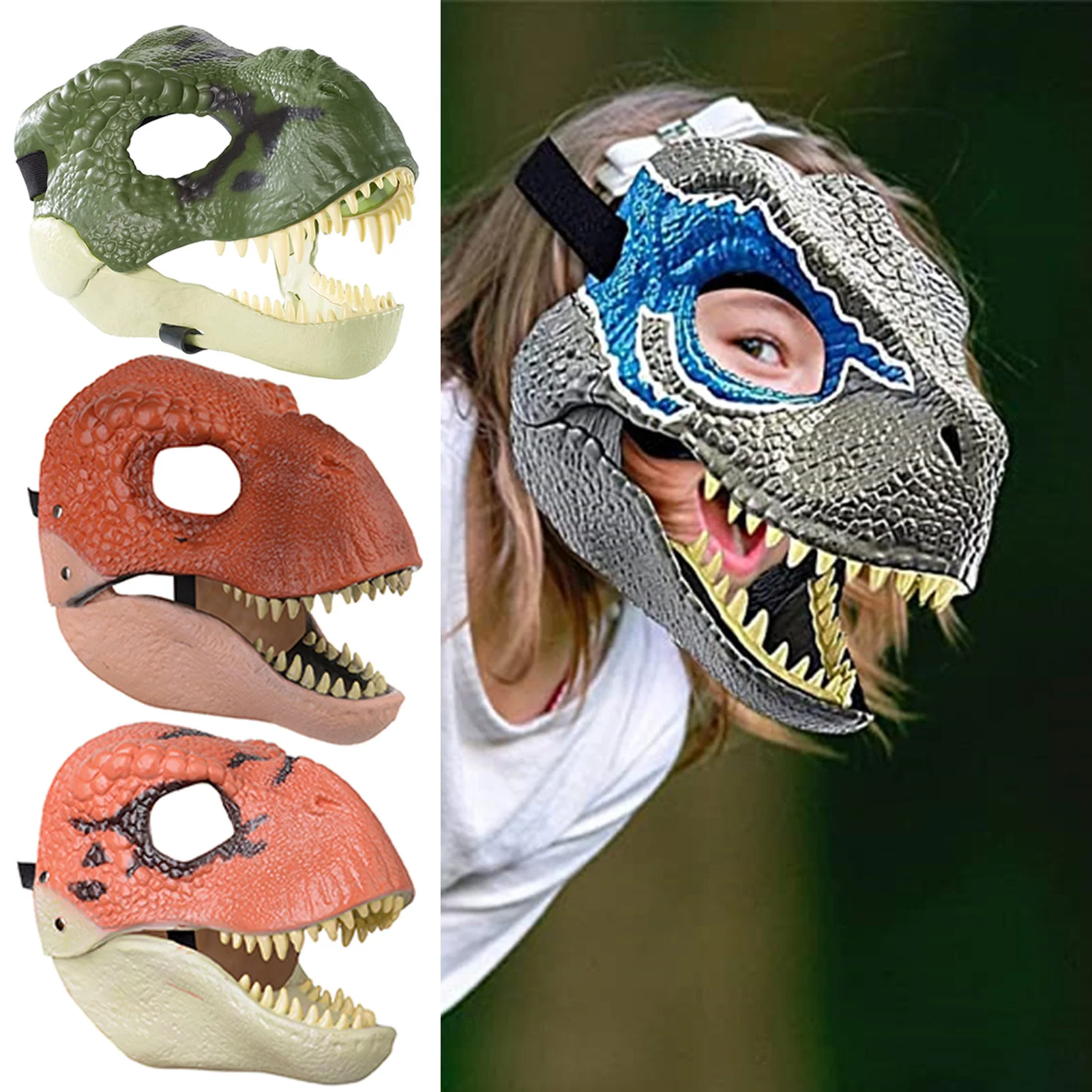 

3D маска динозавра реквизит для ролевых игр головной убор для представлений мир Юрского периода Раптор динозавр Динозавр праздник карнавал ...