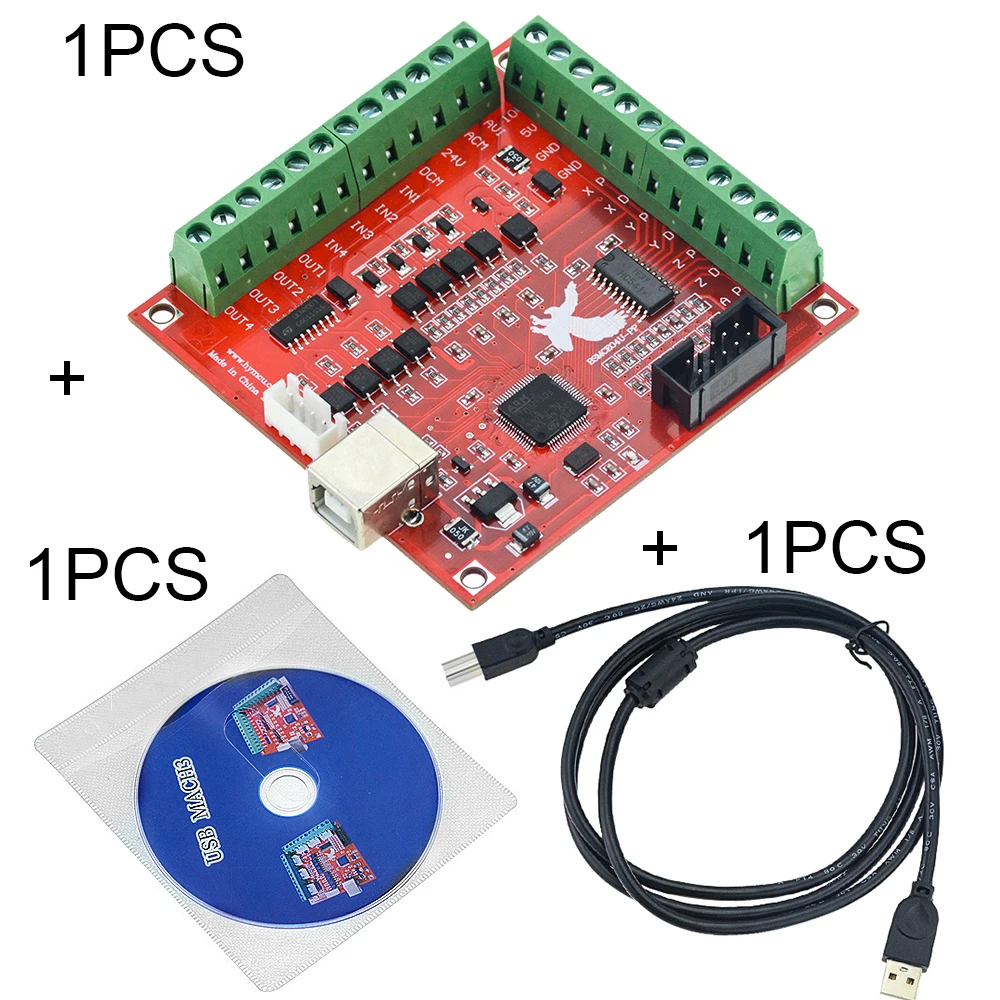3PCS/SET 1PCS MACH3 Breakout board +1PCS USB Wire+1PCS CD CNC USB 100Khz 4 axis interface driver motion controller driver board