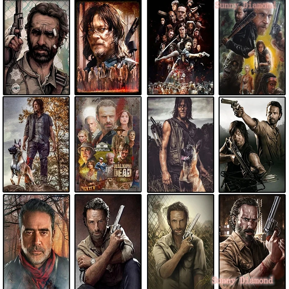 

The Walking Dead TV 5D Diamond Painting Horror Zombie Daryl Dixon Norman Reedus Diy Drill Cross Stitch Kit Puzzle Art Home Decor