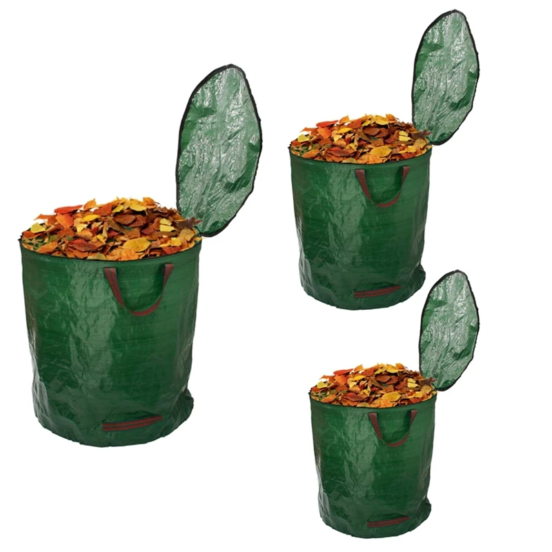 

Garden Waste Bag With Lid Reusable Yard Leaf Bag For Home Gardening Lawn And Yard Waste
