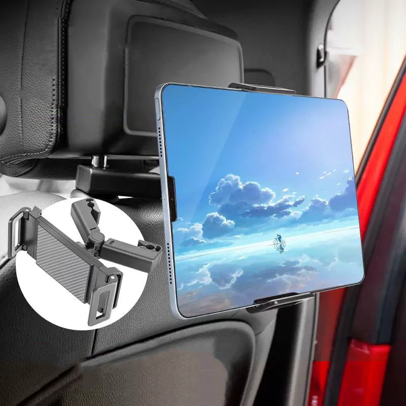 

Car Back Seat Headrest Tablet Mount Phone Holder Stand Stretchable 360 Degree Rotating Adjustment Foldable Bracket