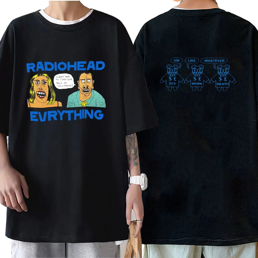 

Винтаж Рок-Группа радиоголовая футболка с круглым вырезом для мужчин и женщин, мужские футболки в стиле хип-хоп, футболка свободного покроя с альбомом музыки, в стиле Харадзюку