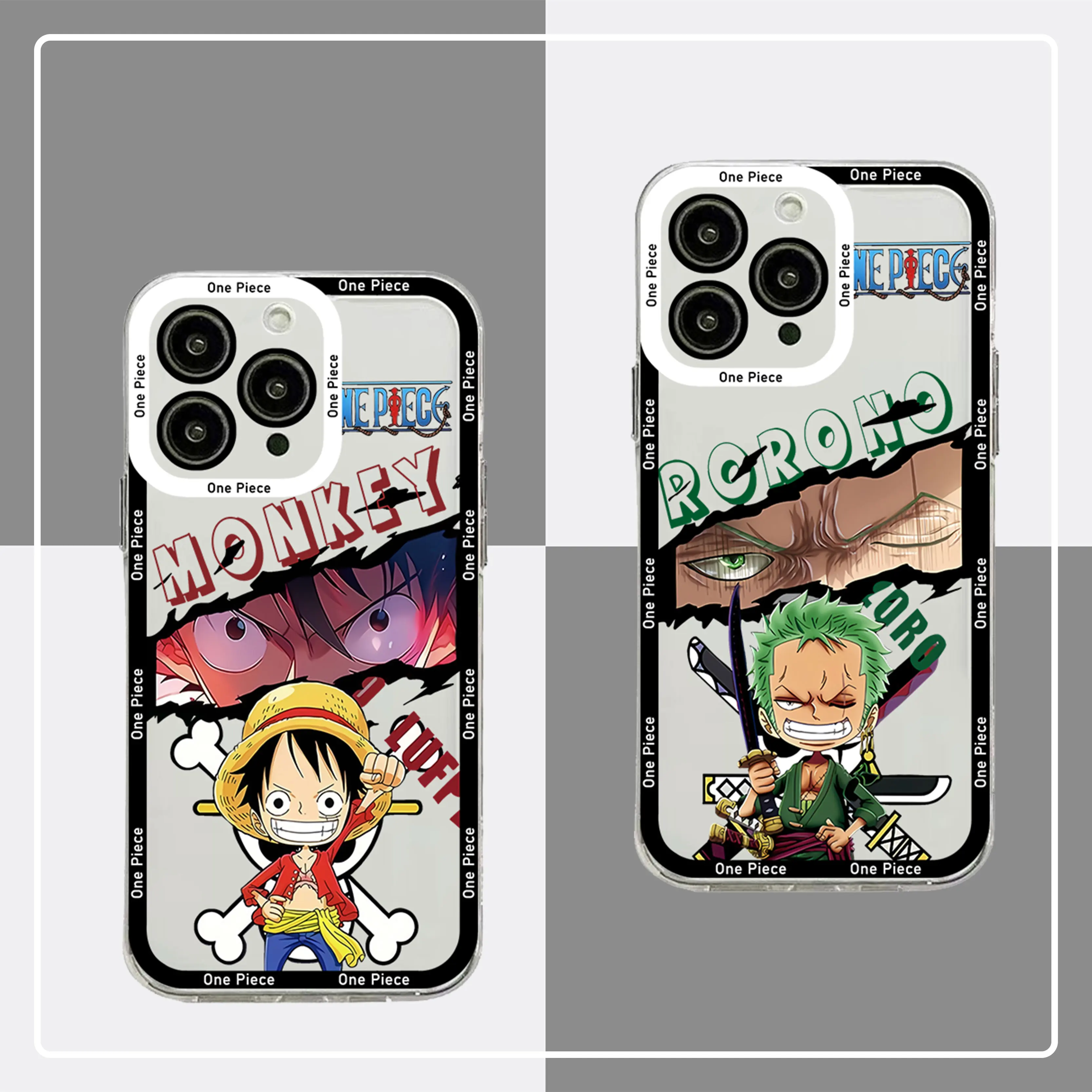 

Hot Anime One Pieces Luffies Zoros Phone Case For iPhone 14 13 12 Mini 11 Pro Max X XR XS 7 8 SE Plus Soft Silicone Transparent