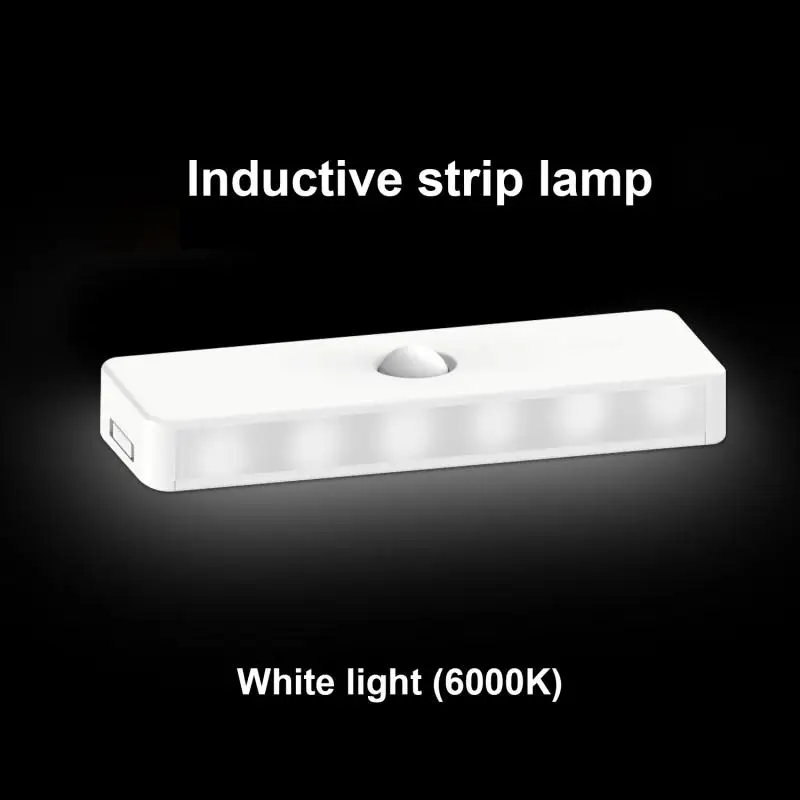 

CoRui Motion Sensor Night Light USB Rechargeable Closet LED Warm Lights 6 LED Stair Cabinet Induction Sensor Night Lights Lamp