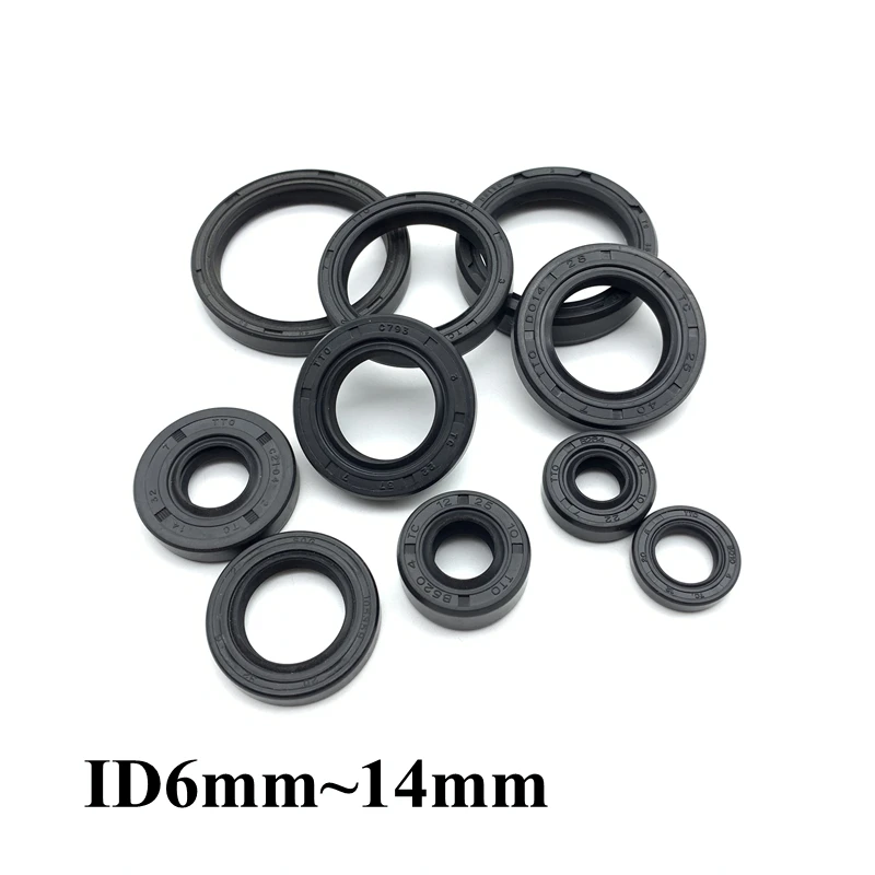 ID: 6 - 10 mm OD: 14mm - 30mm Height: 3mm - 10mm TC/FB/TG4 Skeleton Oil Seal Rings NBR Double Lip Seal for Rotation Shaft