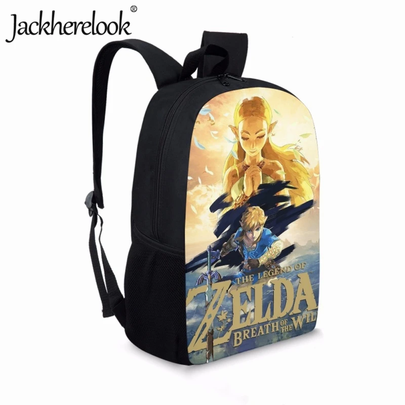 Jackherelook Children's School Bag Anime Game Zelda: Breath of the Wild Printed Bookbags Fashion Kids Casual Backpack Laptop Bag