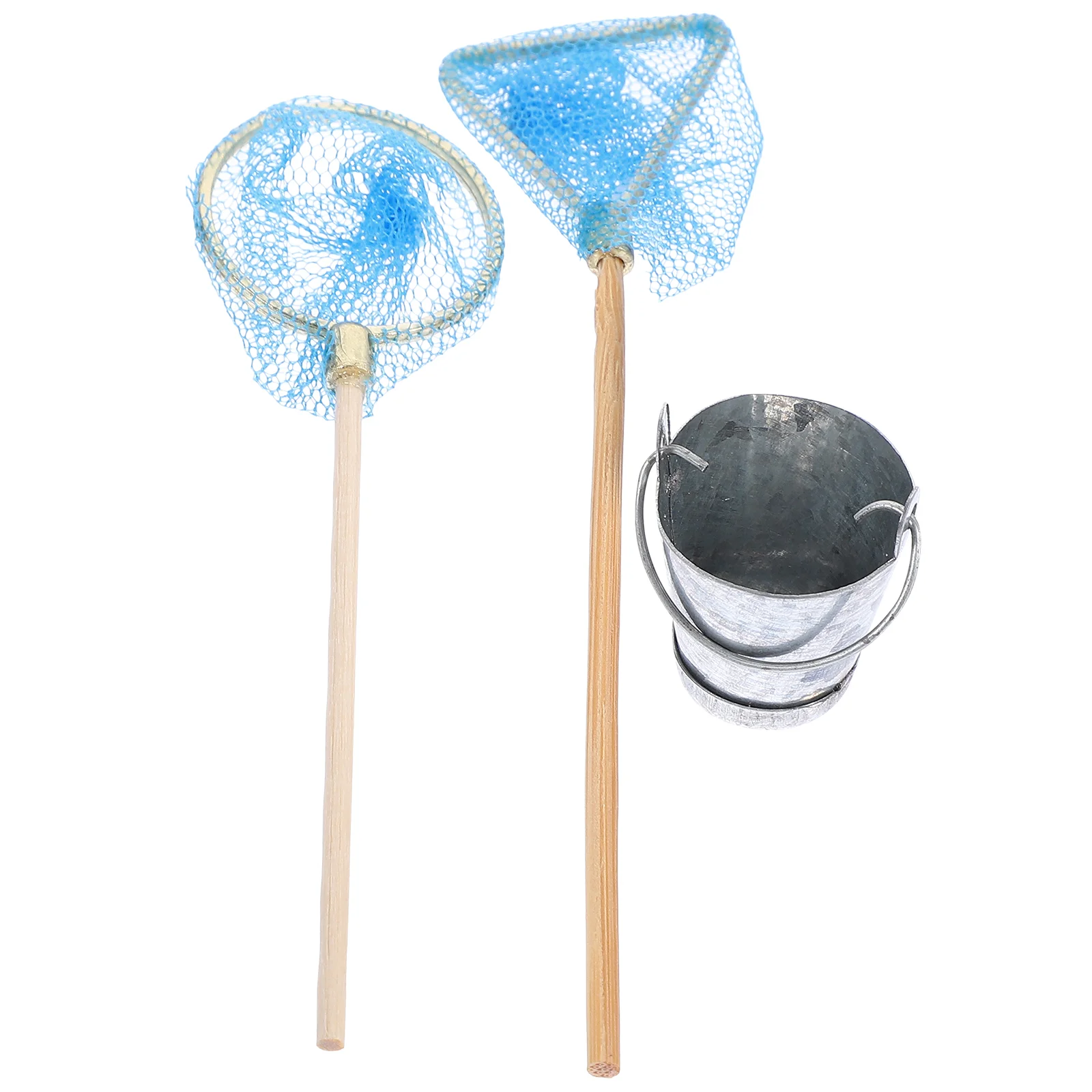

Mini House Miniature Fishing Net Model Photo Prop Bucket Decoration Cartoon Small Props Toys