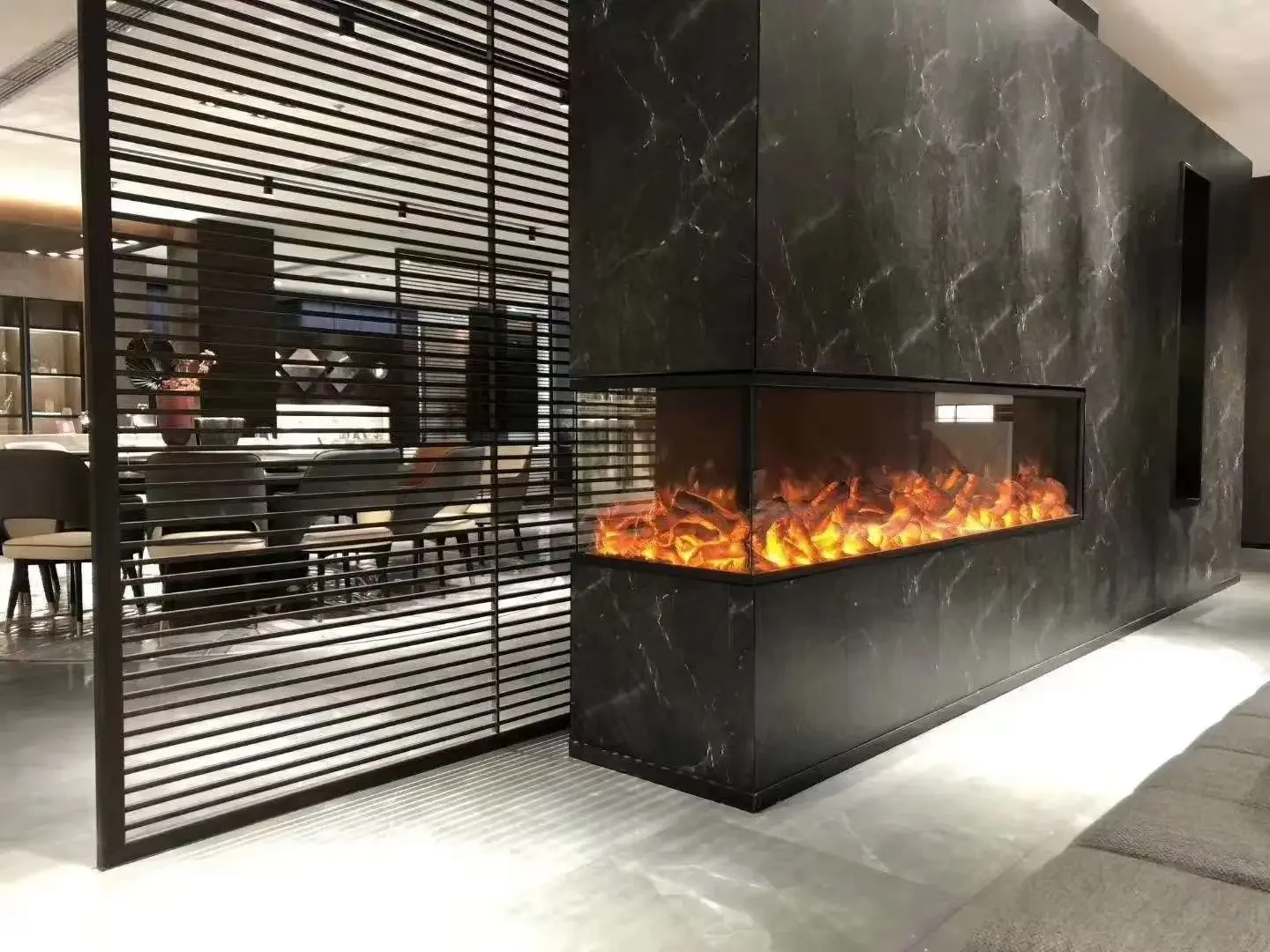 Электрический камин 200 см x 40 15 с функцией нагрева и 7 огнями звуком горения