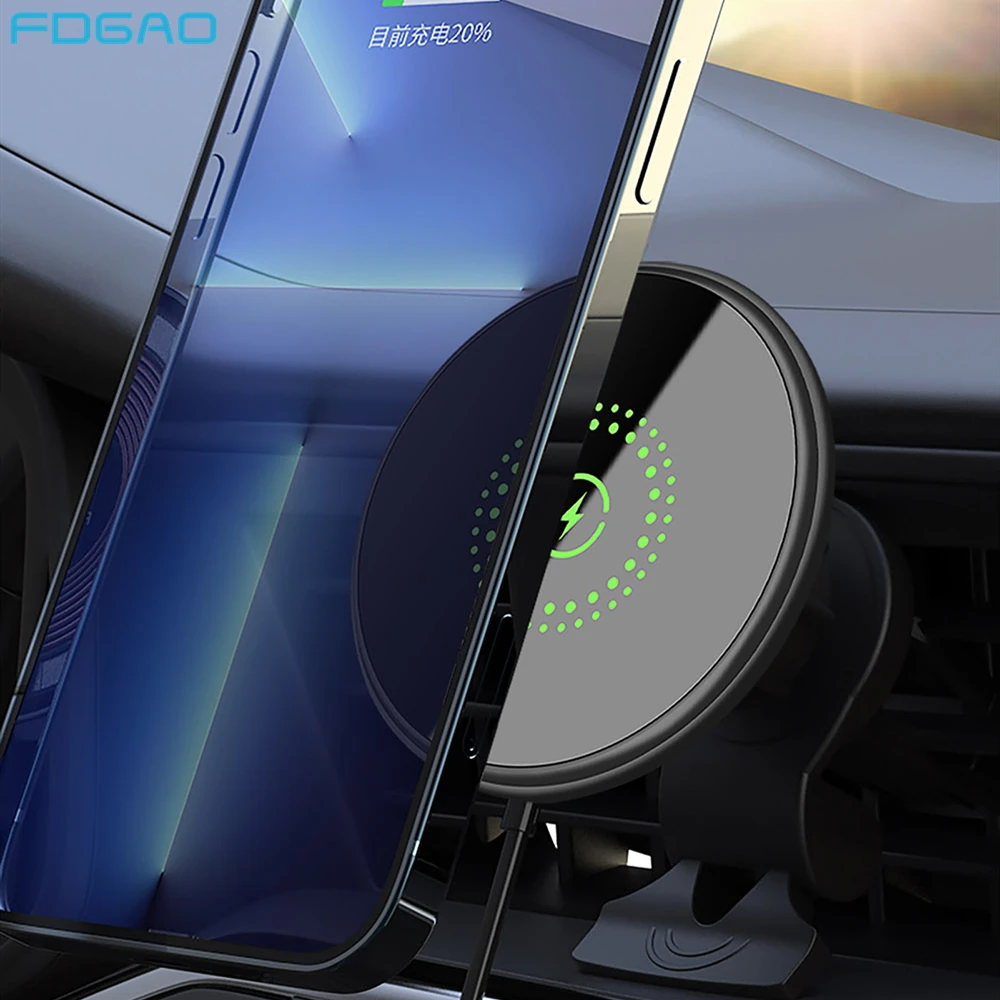 

Новинка 30 Вт магнитное автомобильное беспроводное зарядное устройство на вентиляционное отверстие подставка для iPhone 14 13 12 Pro Max безопасное мини-крепление держатель для телефона Быстрая зарядка