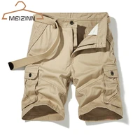 meizinn men khaki shorts summer jogger fashion casual men pants military tactics 100 cotton multiple pockets cargo men shorts
