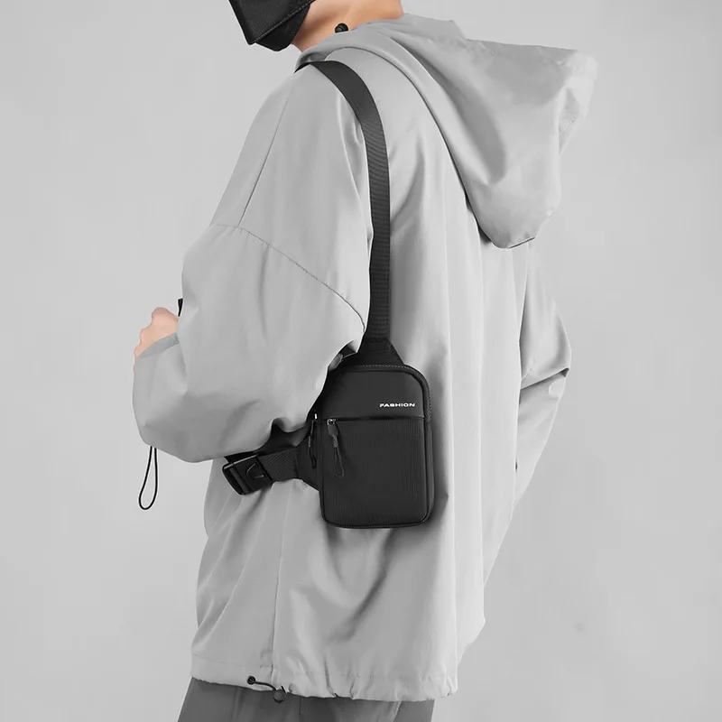 New Casual Men's Waterproof Nylon Air Ultra-Light Simple Outdoor Sports Shoulder Mini Mobile Phone Bag Small Messenger Bag