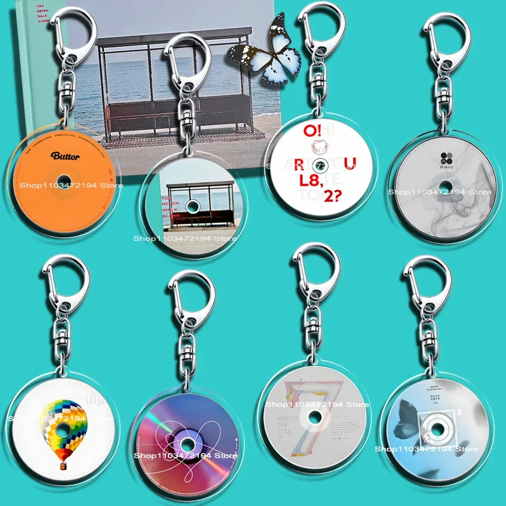 Акриловый брелок для ключей Kpop Mini CD GOLDEN MUSE Album LAYOVER Agust Dds FACES INGIDO Брелок V Teakook