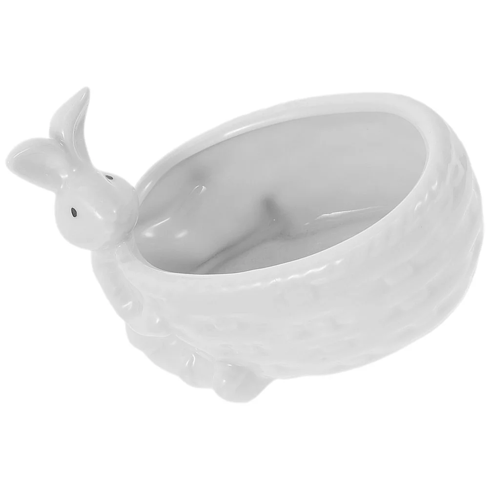 

Planter Pot Rabbit Bunny Easter Pots Flower Ceramic Animal Succulent White Garden Flowerpot Blue Holder Container Cute Gift Bowl