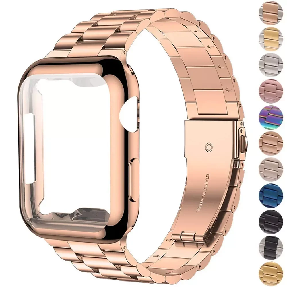 For iWatch Band 38mm 42mm Stainless Steel Metal Bracelet For Apple Watch 7 45MM 44mm 40mm SE Series 6 5 4 Cover Band