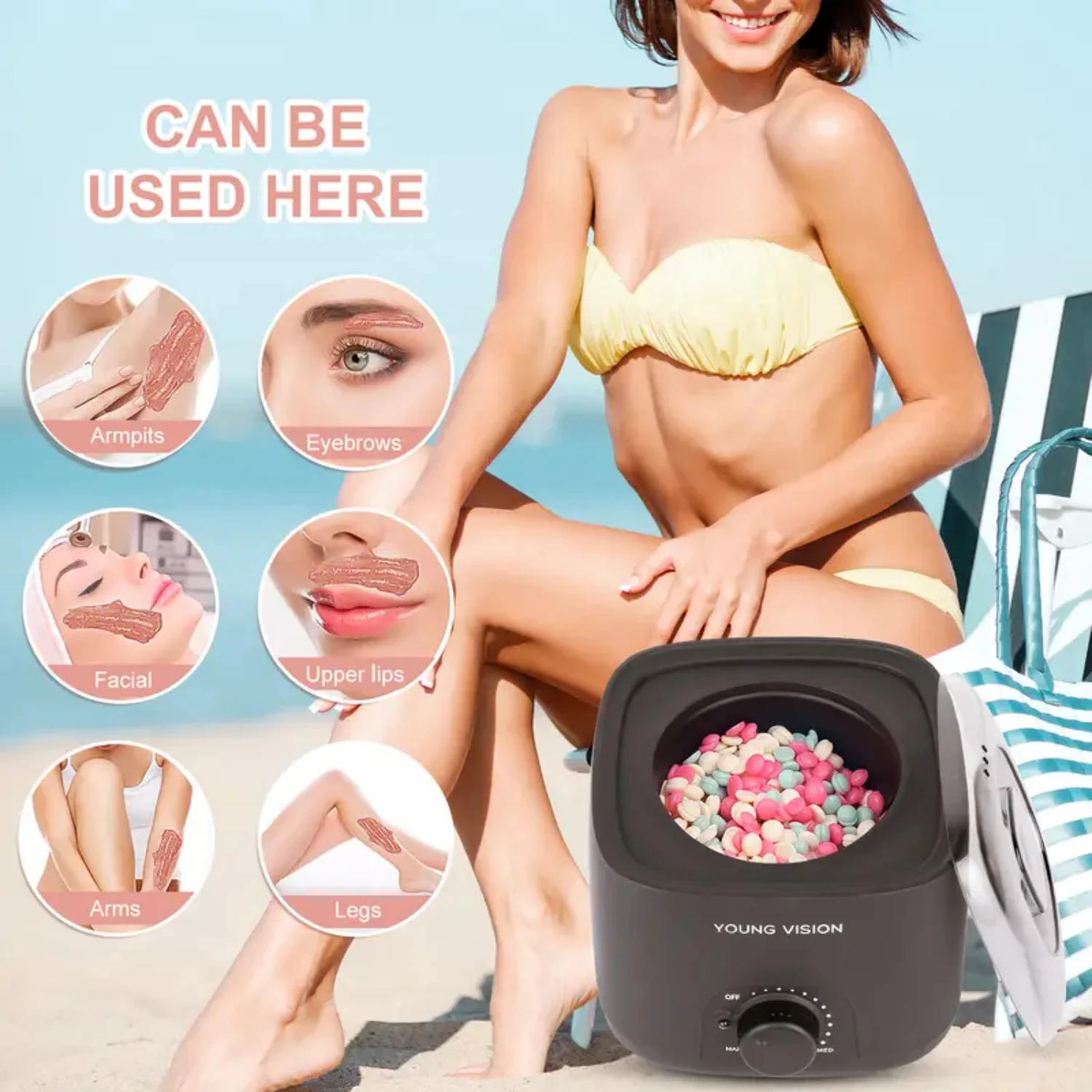 Набор для подогрева воска восковые бусины удаления волос объемные домашней