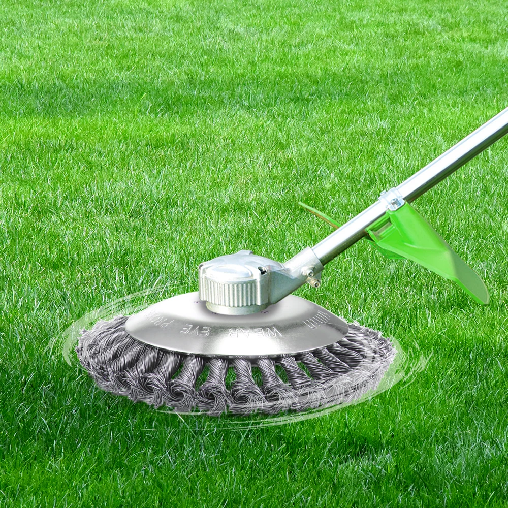 

6inch Weed Brush Weed Mower Carbon Steel Wire Wheel Garden Weed Trimmer Durable Efficient Lawn Mower for Patio Garden Weeding
