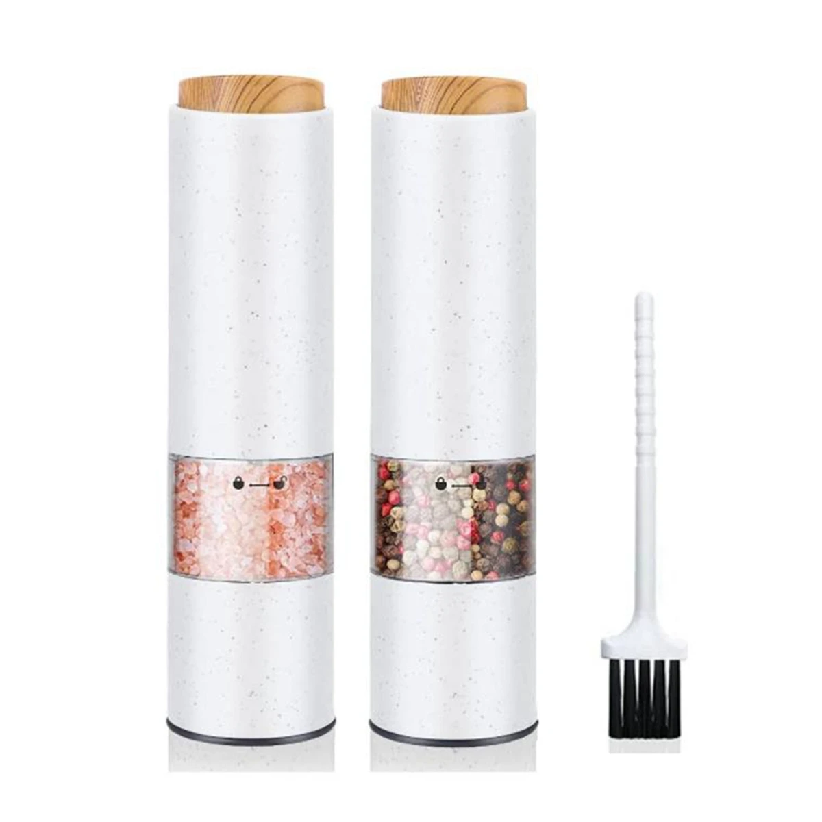 

Electric Salt Pepper Grinder,Electric Ceramic Burr Mill for Herb/Pepper/Spice,Adjustable Kitchen Grinding Gadgets,White