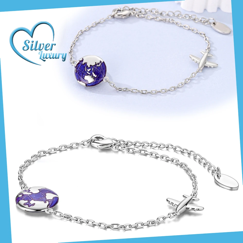 

Женский браслет из серебра 925 пробы с подвесками в виде летательного аппарата