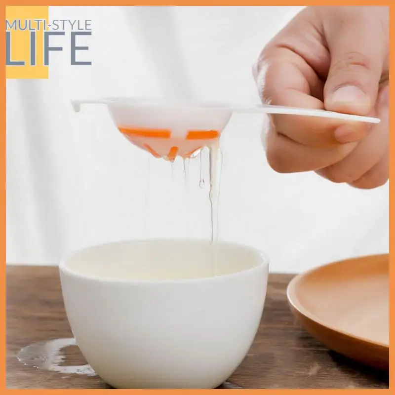 

5/10/15PCS White With Silicone Holder Eggs Tool Convenient Separates Sieve Plastic Kitchen Baking Egg Yolk Protein Separator New