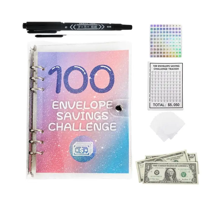 

100 конвертов, экономия денег, вызов, бюджетная папка для денег с наличными, конверты для экономии денег, папка для денег, наполнение наличными конвертами, папка для денег