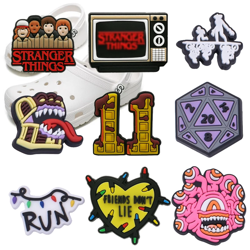 

9-pack Hot Sale Pins Croc Shoe Charms For Men Women PVC Ornament Cute Male Pin Clog Backpack Accessories Single Wholesale Bulk