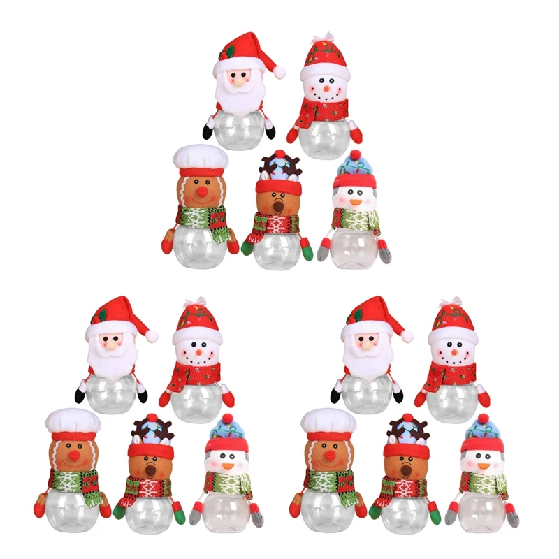

15 Pcs Child Kids Christmas Candy Jar Storage Bottle Santa Bag Sweet Christmas Box Gif Christmas Decorations