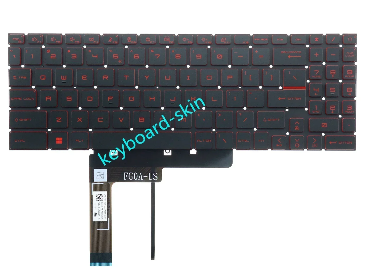 Фото Новая американская клавиатура без рамки с красной подсветкой для ноутбуков MSI Katana GF76 MS-1581 MS-1582 MS-1583, Bravo 15 B5DD B5ED №2