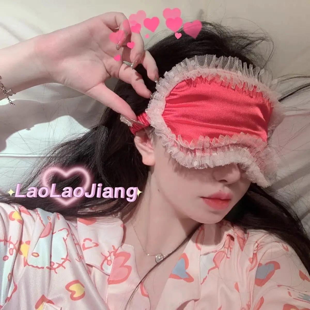 

New Fashion Sexy Lace Mask for Women Pink Eye Mask for Ladies Hollow Out Blindfolded Patch Exotic Apparel Style