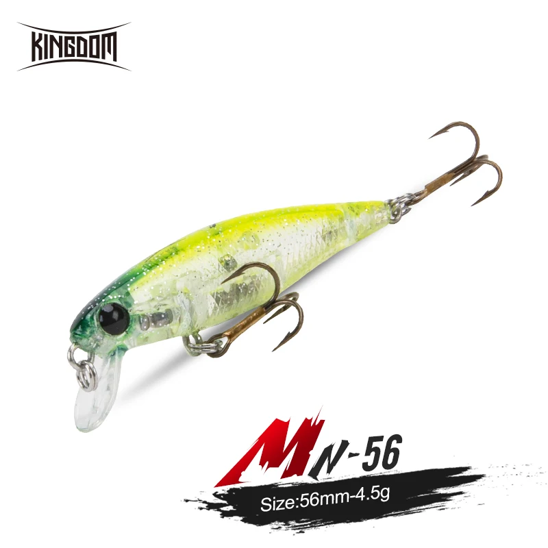 

Kingdom Mn-38/56 Slowly Sinking Minnow Fishing Lures 56mm 4.5g Wobbler Artificial Saltwater Hard Baits Pesca Fishing Lure Tackle