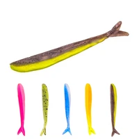 10pcslot forktail worm silicone soft lure 6cm 1 2g jig wobblers double color artificial bait for bass pike pesca fishing tackle