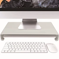besegad aluminum alloy computer laptop display monitor riser stand with keyboard mouse storage slots for home office dorm silver