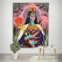psychedelic illustration decorative tapestry mandala boho hippie wall decor tapestry home decor tapestry