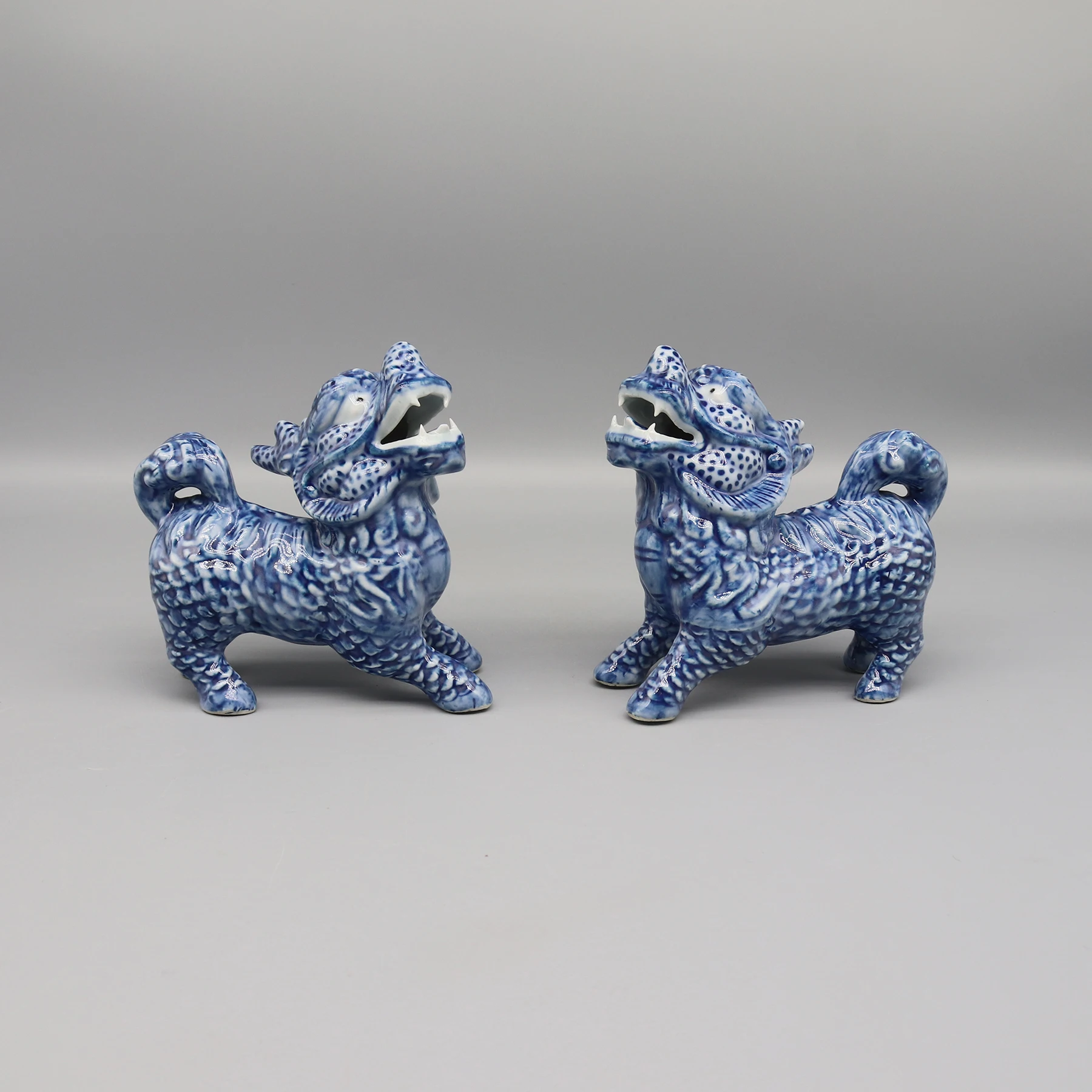 Qilin Пара керамических кайлинз искусственная фигурка Китайский единорог