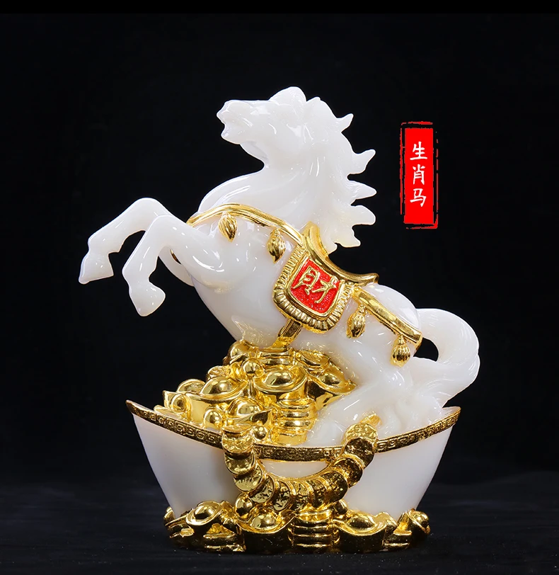 

2020 ASIA HOME OFFICE SHOP COMPANY BUSINESS PROSPERITY GOOD LUCK SUCCESS GOLD-PLATING FORTUNE HORSE FENG SHUI TALISMAN STATUE