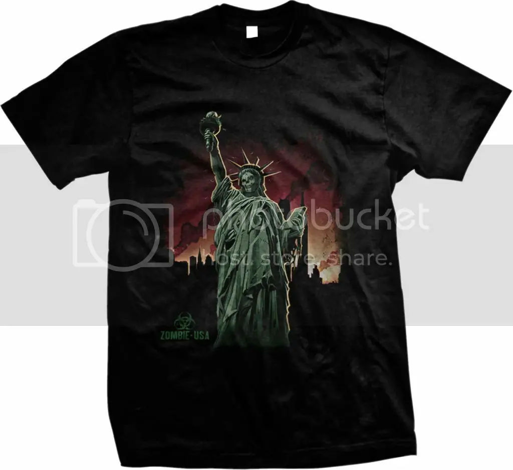 Мужская футболка с длинным или коротким рукавом изображением зомби США жуткого