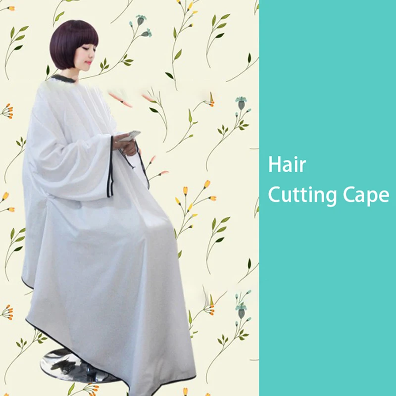 

1Pc Salon Hair Cutting Cape Long Sleeve Haircut Apron Hairdressing Gown Wrap
