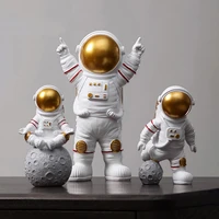 3pcs resin astronaut figure statue figurine spaceman sculpture educational toy desktop home decoration astronaut model kids gift