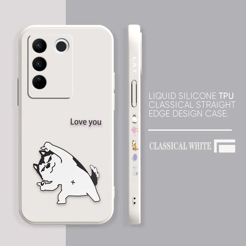 Case For VIVO S5 S6 S7 S9 S9E S10 S12 S15 S16 S16E V19 V20 V21 V23 V25 V27 PRO 5G Case Funda Cqoue Shell Capa Funny Couple Cats