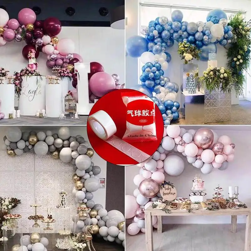 Приклеиваемый клей для воздушных шаров 100 штук наклейки на день рождения