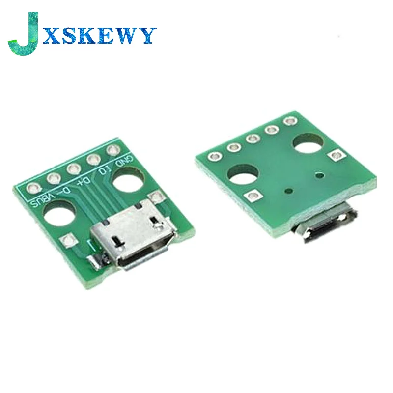 

10Pcs MICRO USB To DIP Adapter 5pin Female Connector B Type PCB Converter Breadboard USB-01 Switch Board SMT Mother Seat