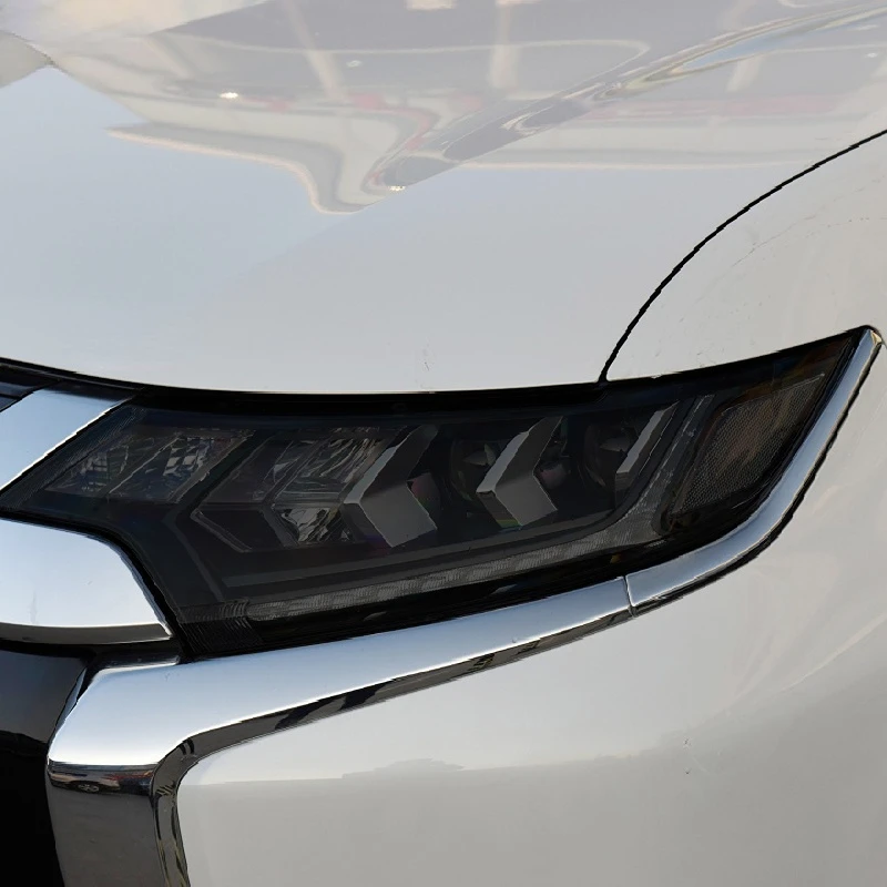 Car Headlight Protection Tint Film Smoke Black TPU Protective Transparent Sticker For Mitsubishi Outlander 2015-2020 Accessories