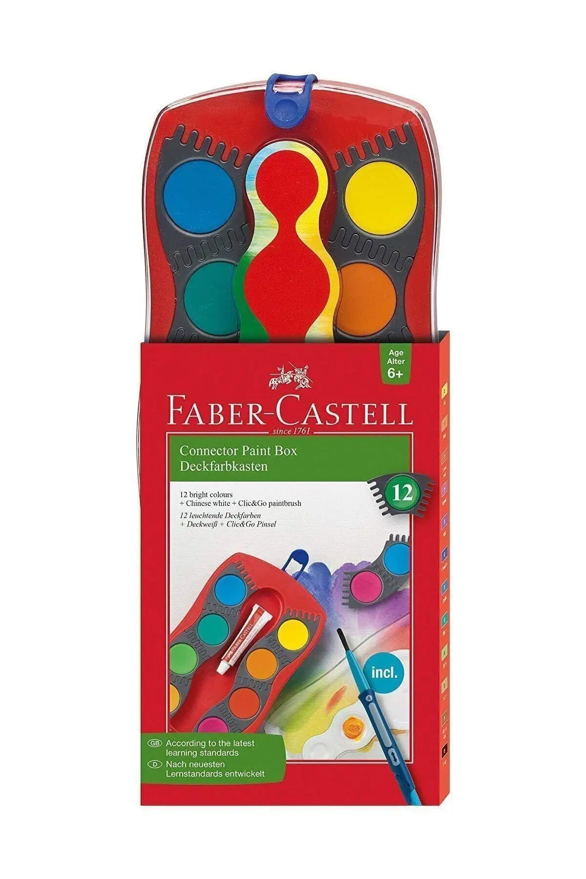 

FABER CASTELL German spliced solid watercolor Pigment/paints brush pen 12 colors round solid Acuarela pigments supplies