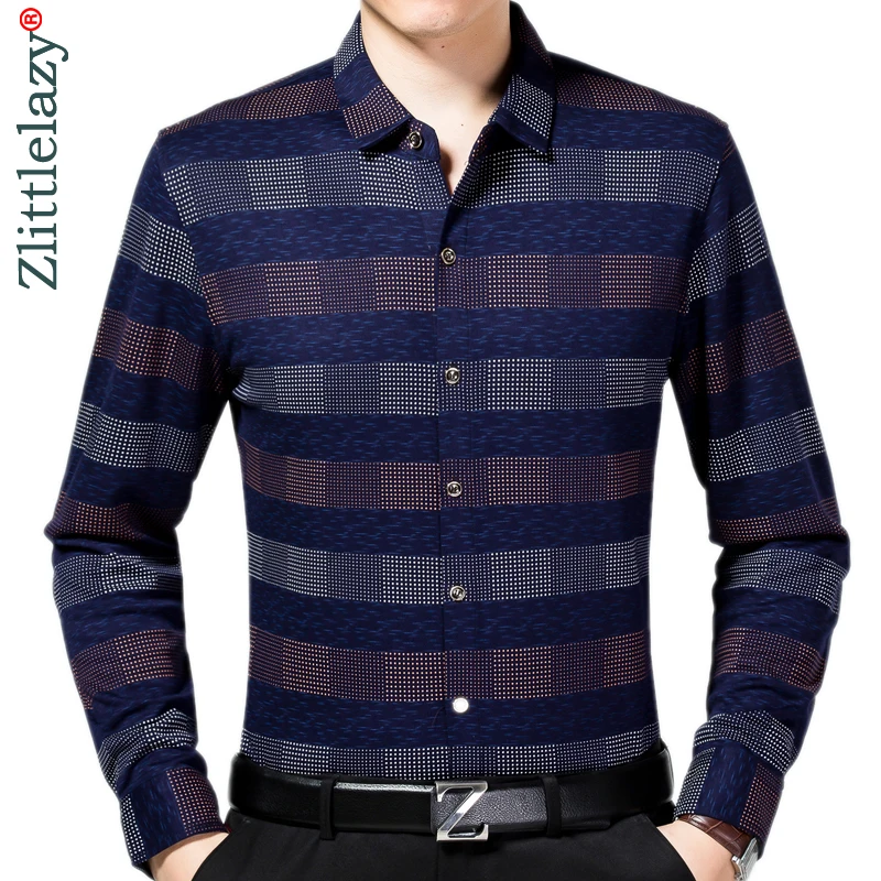 

2022 New Long Sleeve Casual Plaid Men Shirt Camisa Social Masculina Streetwear Mens Shirts Casual Slim Fit Dress Clothes 7167