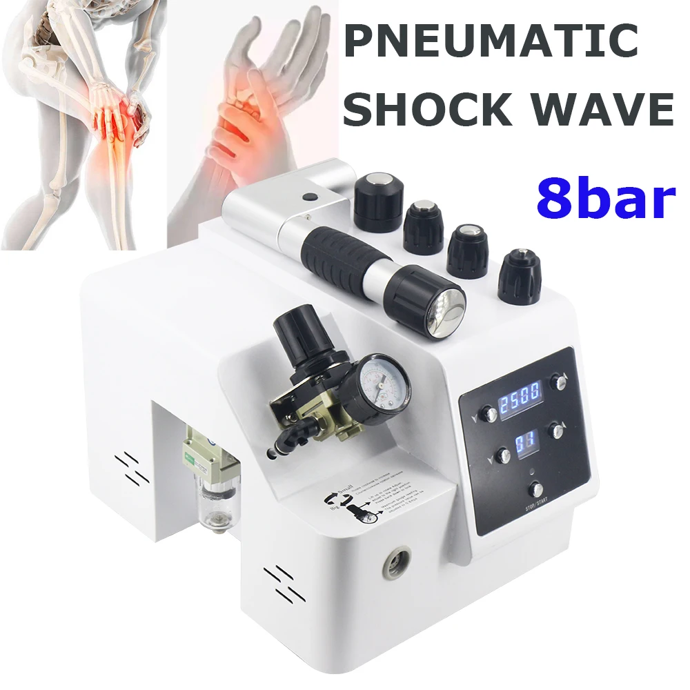 

New Pneumatic Shock Wave Therapy Machine For ED Treatment Pain Relief Radial Shockwave Physiotherapy Health Care Equipment 8bar