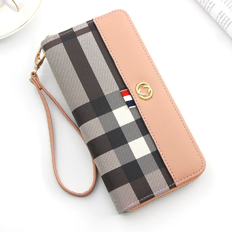 The new lady phone bag long zipper fashionable stripe female hand large wallet | Mobile Phone Cases & Covers