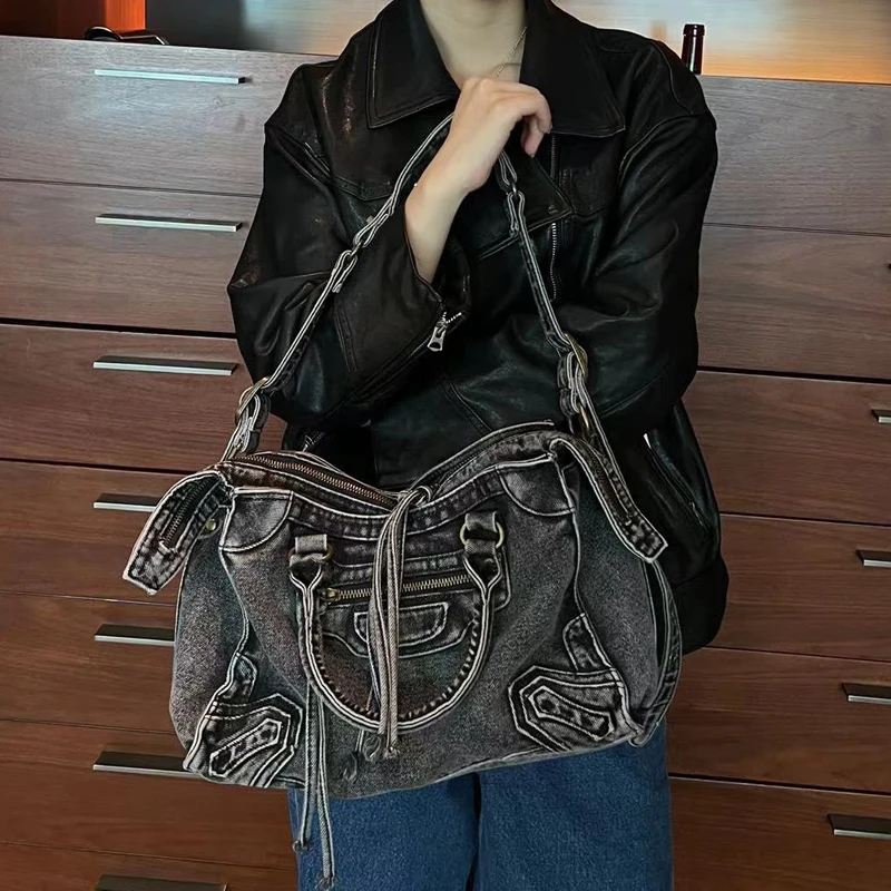 Мотоциклетные и байкерские джинсовые сумки для женщин роскошная дизайнерская