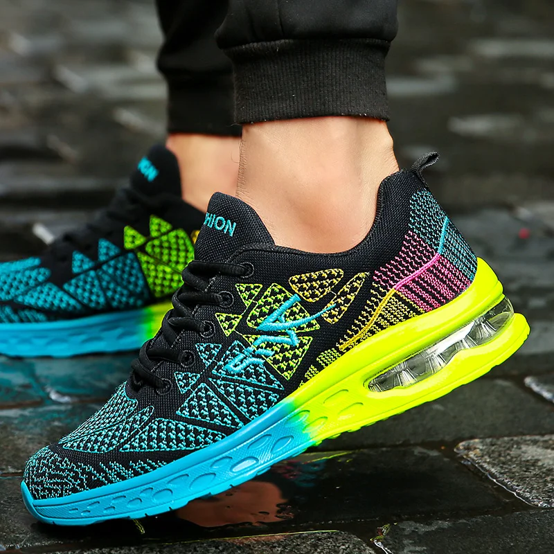 Мужские и женские новые спортивные повседневные туфли дышащие нескользящие