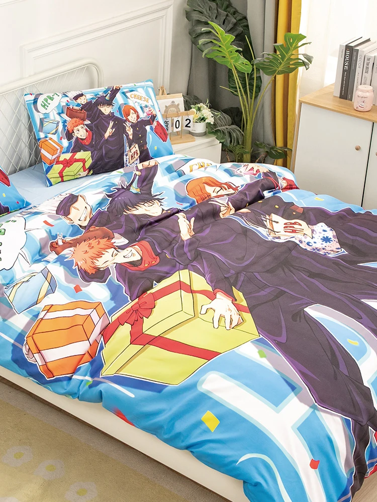 

Jujutsu Kaisen Bedding Set Anime Duvet Cover Pillowcases Single Twin Full Queen King Size Kids Girls Boys Gift Home Decor