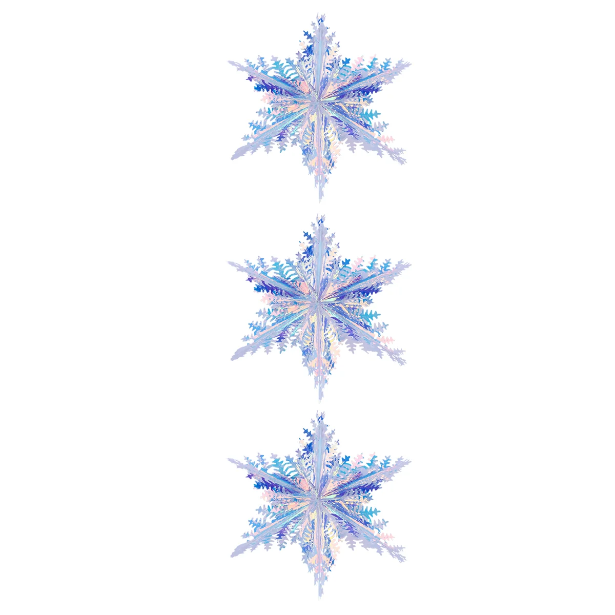

Snowflake Christmas Decoration Snowflakes Iridescent Tree Hanging Ornament Glittery Garland Flakes Rainbow Pendant Supplies
